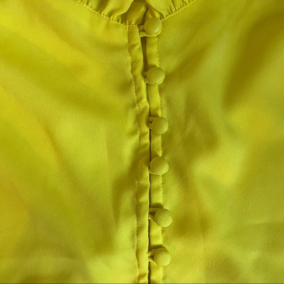 🍌ASOS Yellow Ruffled Button Up Spaghetti Top - Picture 4 of 5